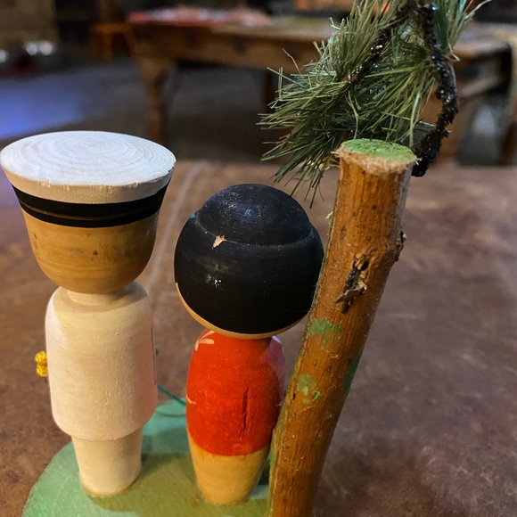 Vintage OLD KOKESHI dolls 1960's Wood DOLLS Bobble heads - Picture 4 of 5